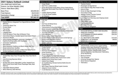 2021 Subaru Outback Limited