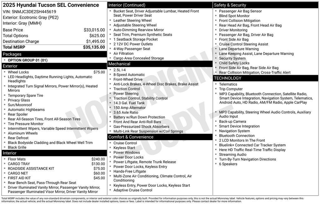 2025 Hyundai Tucson SEL Convenience