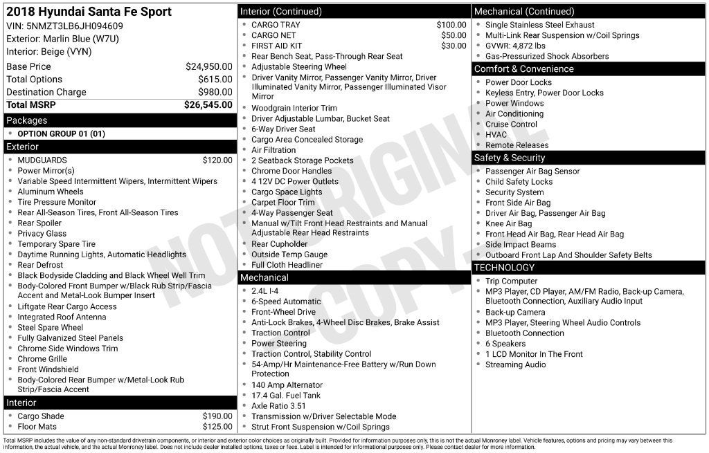 2018 Hyundai Santa Fe Sport 2.4L