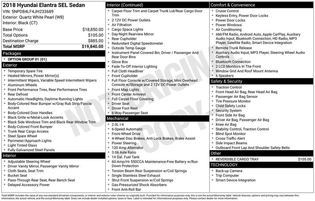 2018 Hyundai Elantra SEL
