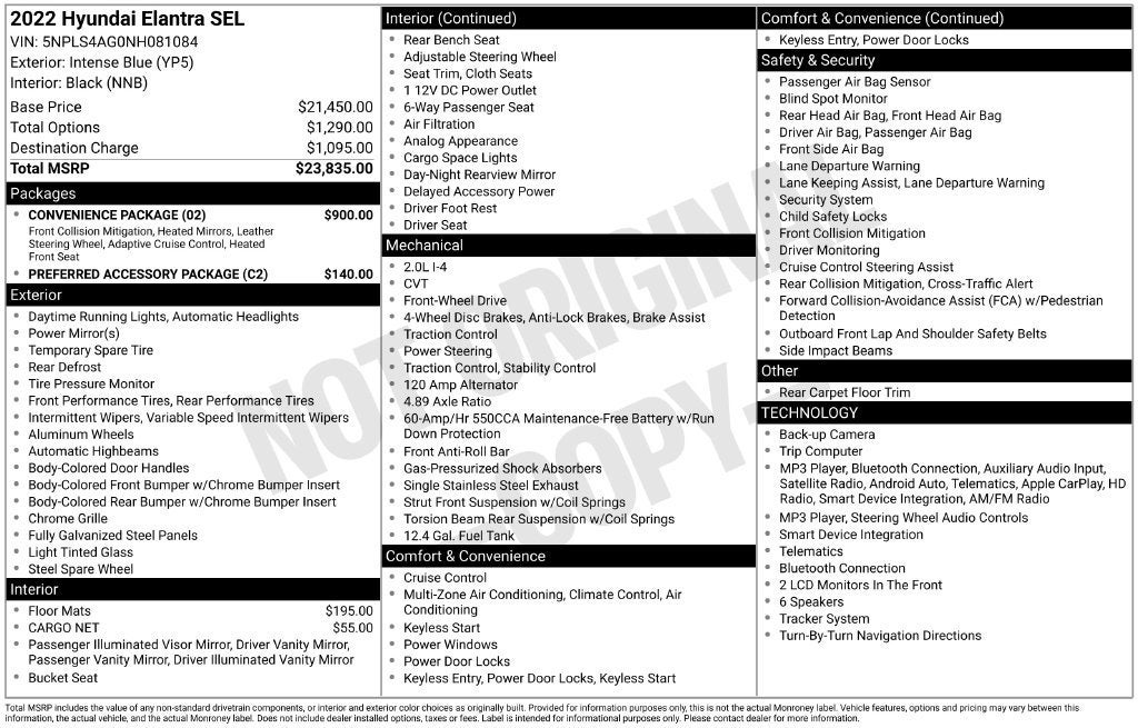 2022 Hyundai Elantra SEL