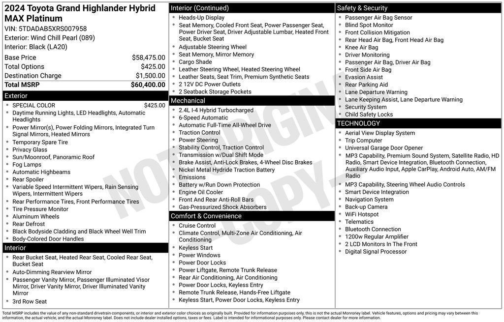 2024 Toyota Grand Highlander Hybrid Platinum MAX