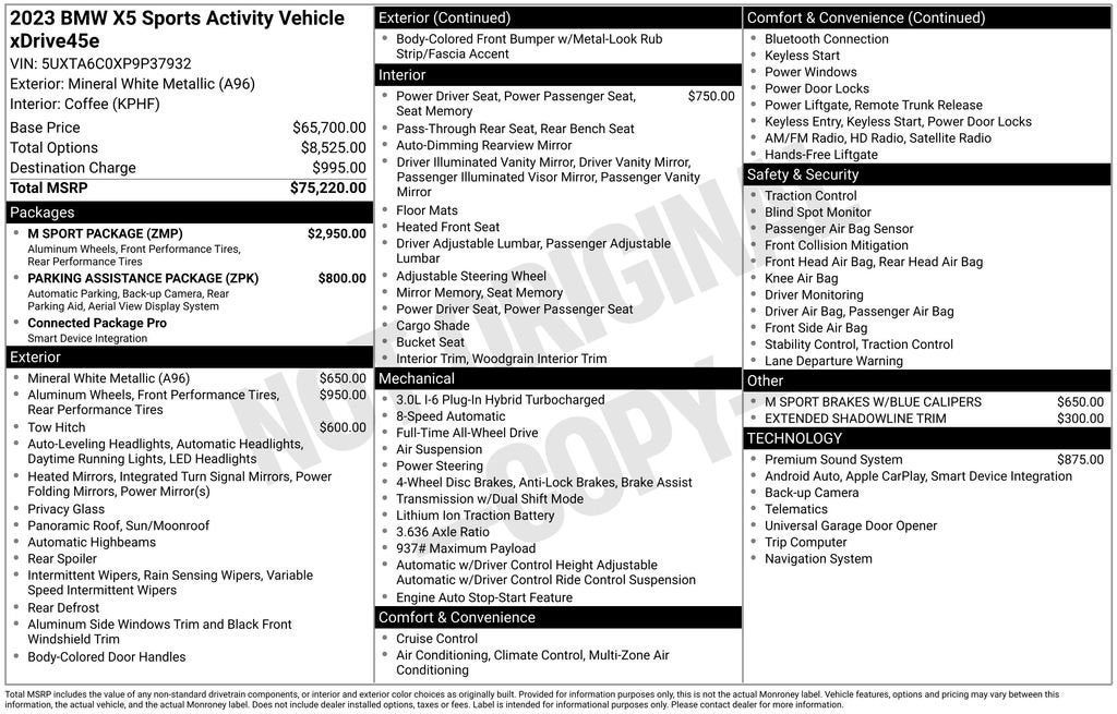 2023 BMW X5 xDrive45e