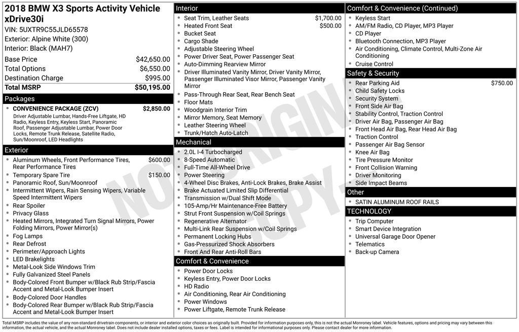 2018 BMW X3 xDrive30i