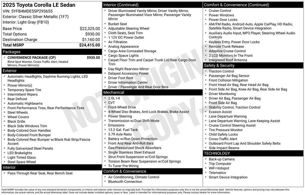 2025 Toyota Corolla LE