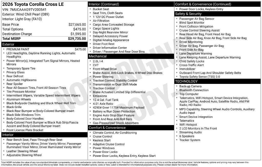 2026 Toyota Corolla Cross LE