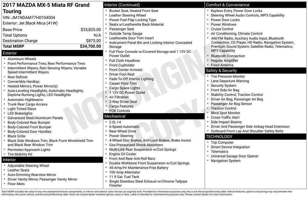 2017 Mazda Mazda MX-5 Miata RF Grand Touring