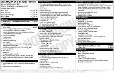 2025 Mazda Mazda CX-5 2.5 Turbo Premium Package