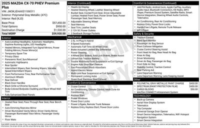 2025 Mazda Mazda CX-70 PHEV Premium Plus Package