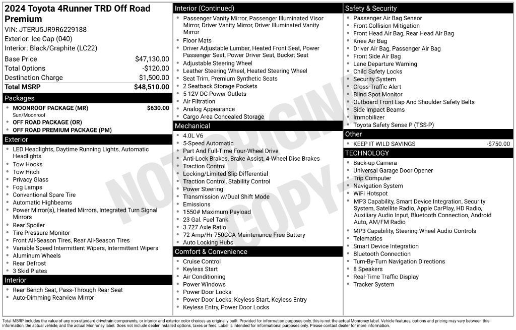 2024 Toyota 4Runner TRD Off Road
