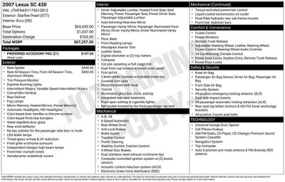 2007 Lexus SC 430 2DR CONV