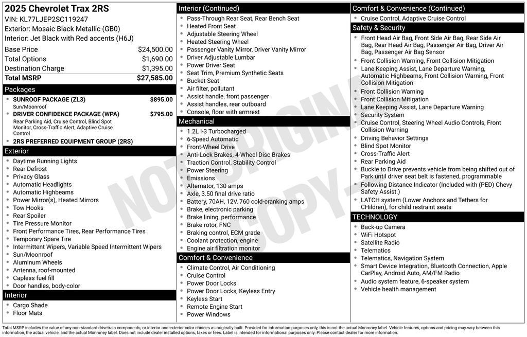 2025 Chevrolet Trax 2RS