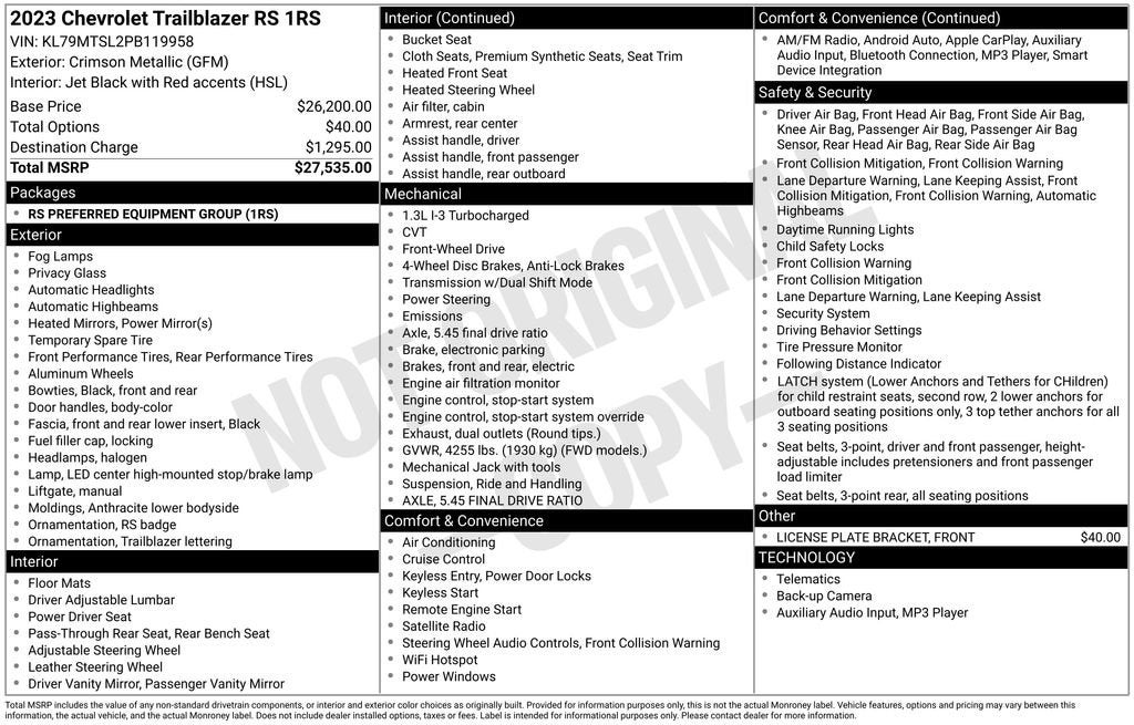2023 Chevrolet Trailblazer RS