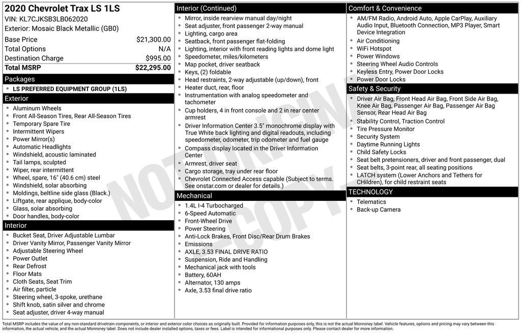 2020 Chevrolet Trax LS
