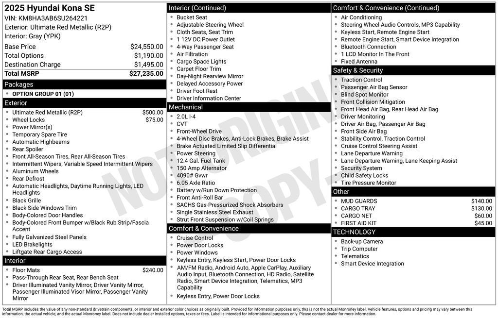 2025 Hyundai Kona SE