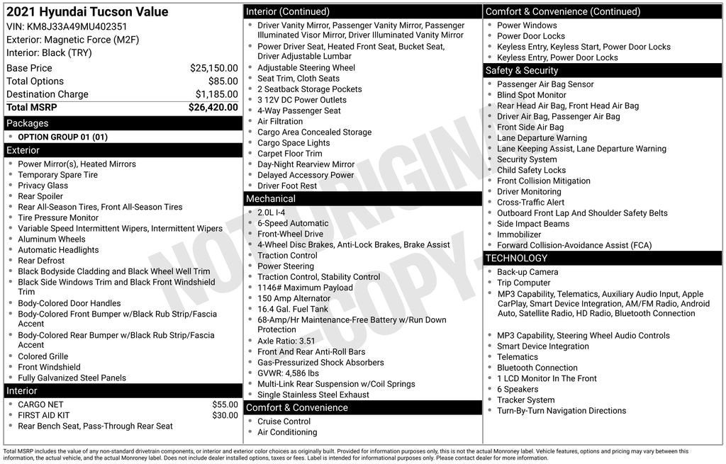 2021 Hyundai Tucson Value