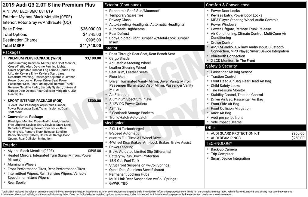2019 Audi Q3 S line Premium Plus