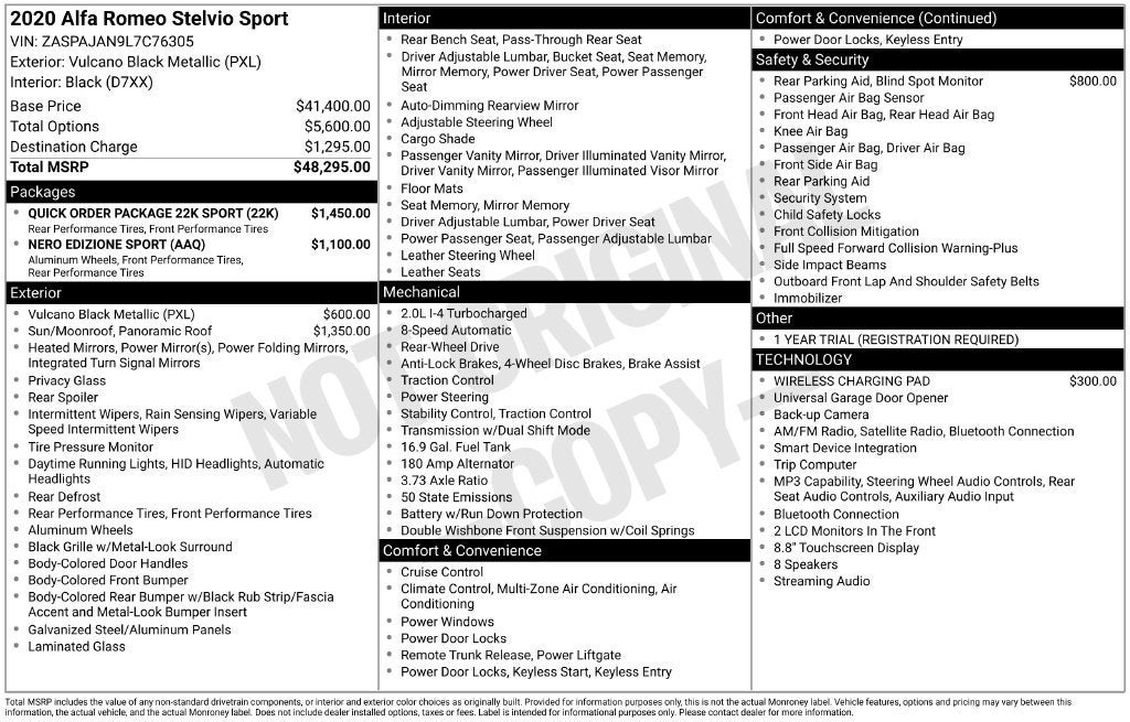 2020 Alfa Romeo Stelvio Sport