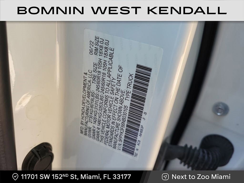 2022 Honda Ridgeline RTL