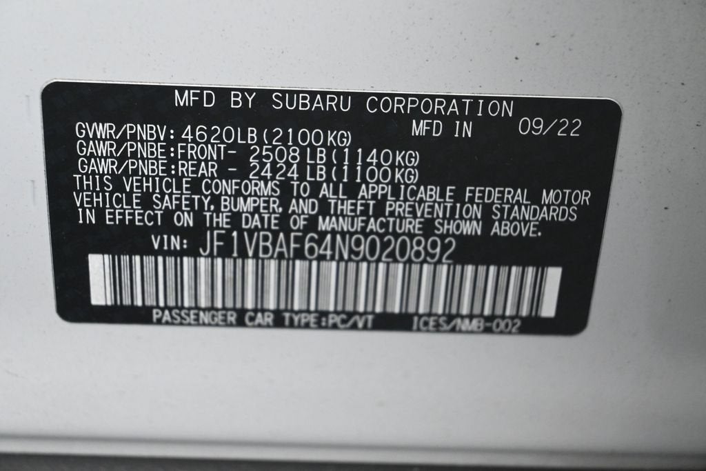 2022 Subaru WRX Premium