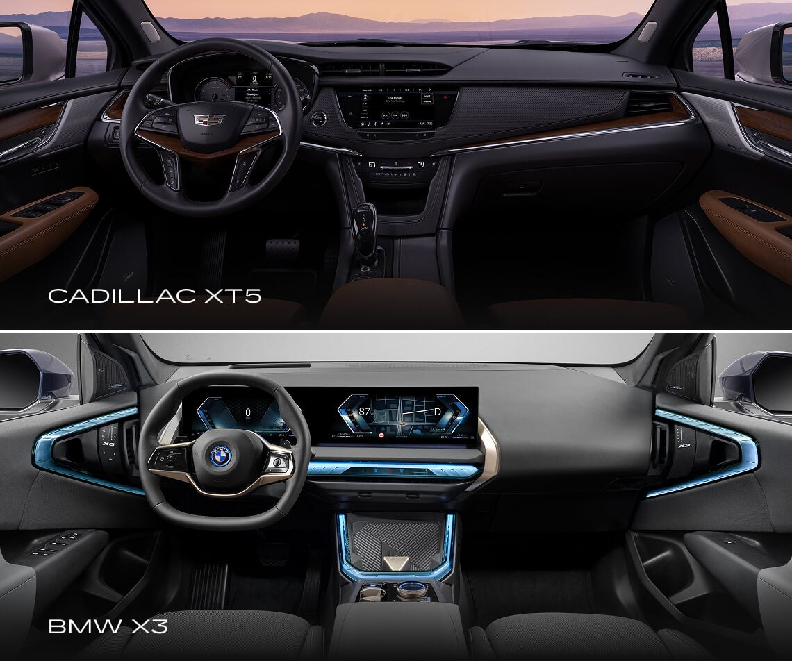 BMW X3 vs. Cadillac XT5 Interior & Comfort