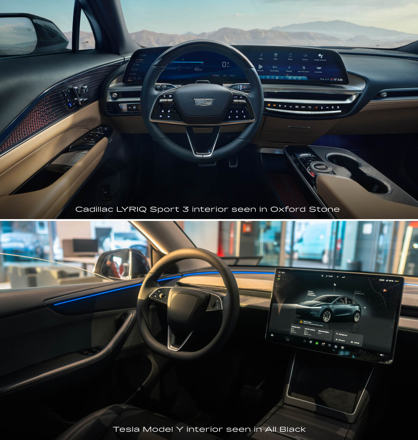 Exploring Cadillac LYRIQ vs. Tesla Model Y Interiors