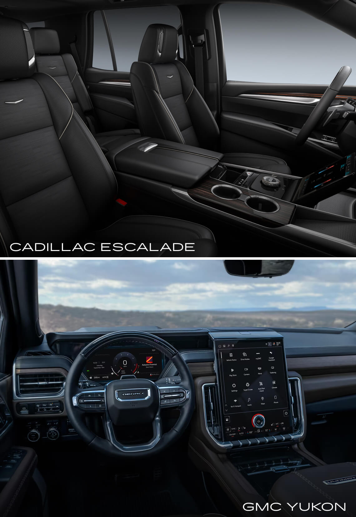 GMC Yukon vs. Cadillac Escalade Comfort & Technology